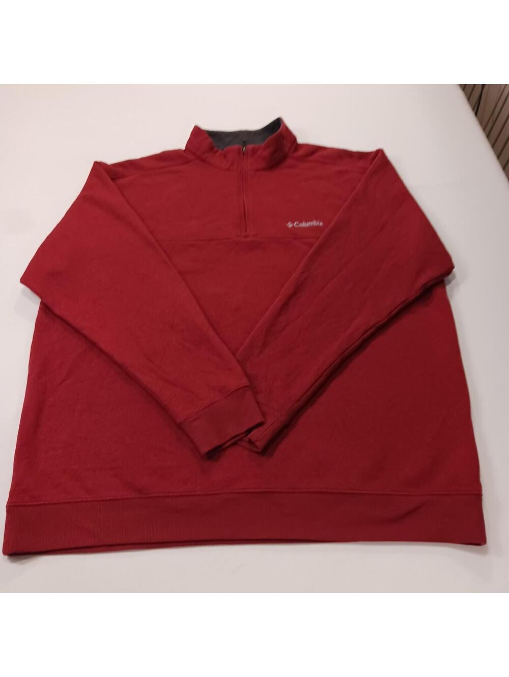 Columbia AM6771 Men’s Red 1/2 Zip Hart Mountain ll Pullover Sweatshirt Size 2XL